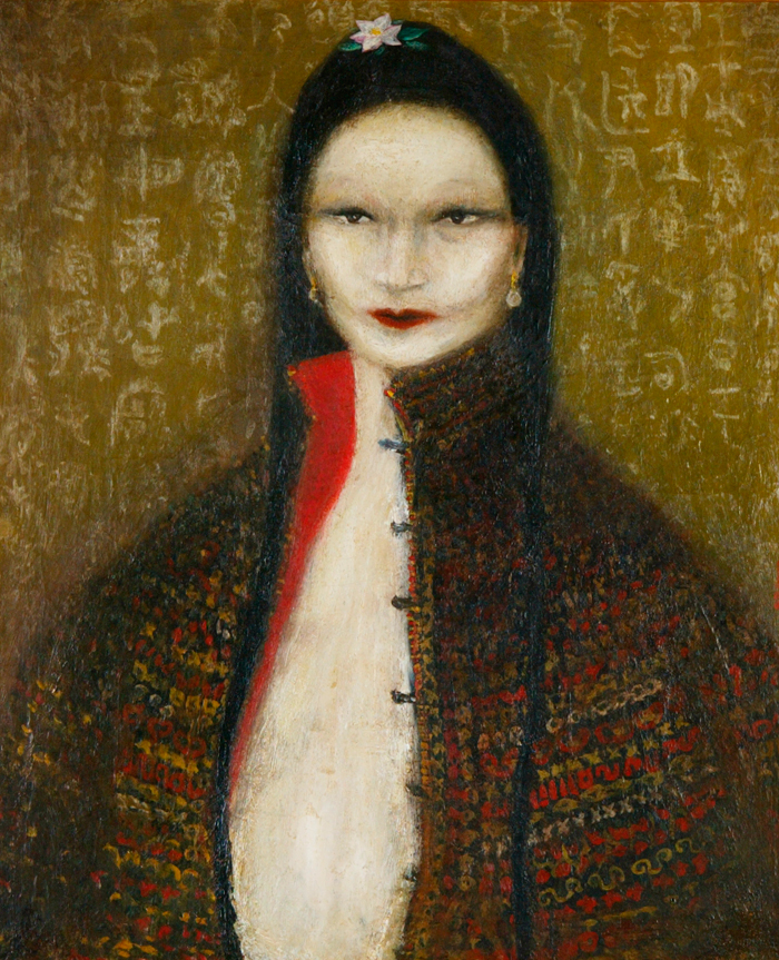 絵画、蒙古の女